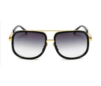 Retro vintage sunglasses with metal plastic frame in black grey colour for street shooting fashion