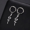 Stainless steel snake vintage clip earrings in gold or steel colour