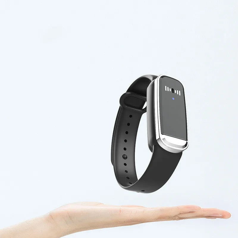 Ultrasonic mosquito repellent bracelet for pregnancy and baby showing adjustable wristband and compact electronic device