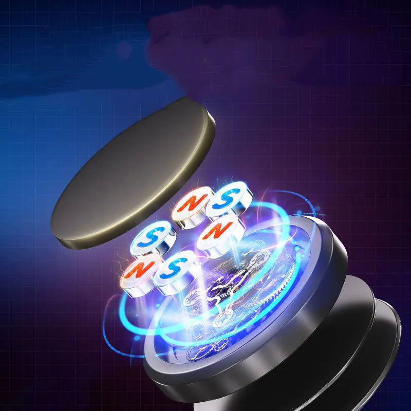 Obsidian black alloy magnetic mobile phone holder with centripetal force adsorption technology