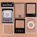 Retro frame sticker collection with 15 transparent sheets for scrapbooking and journal decoration