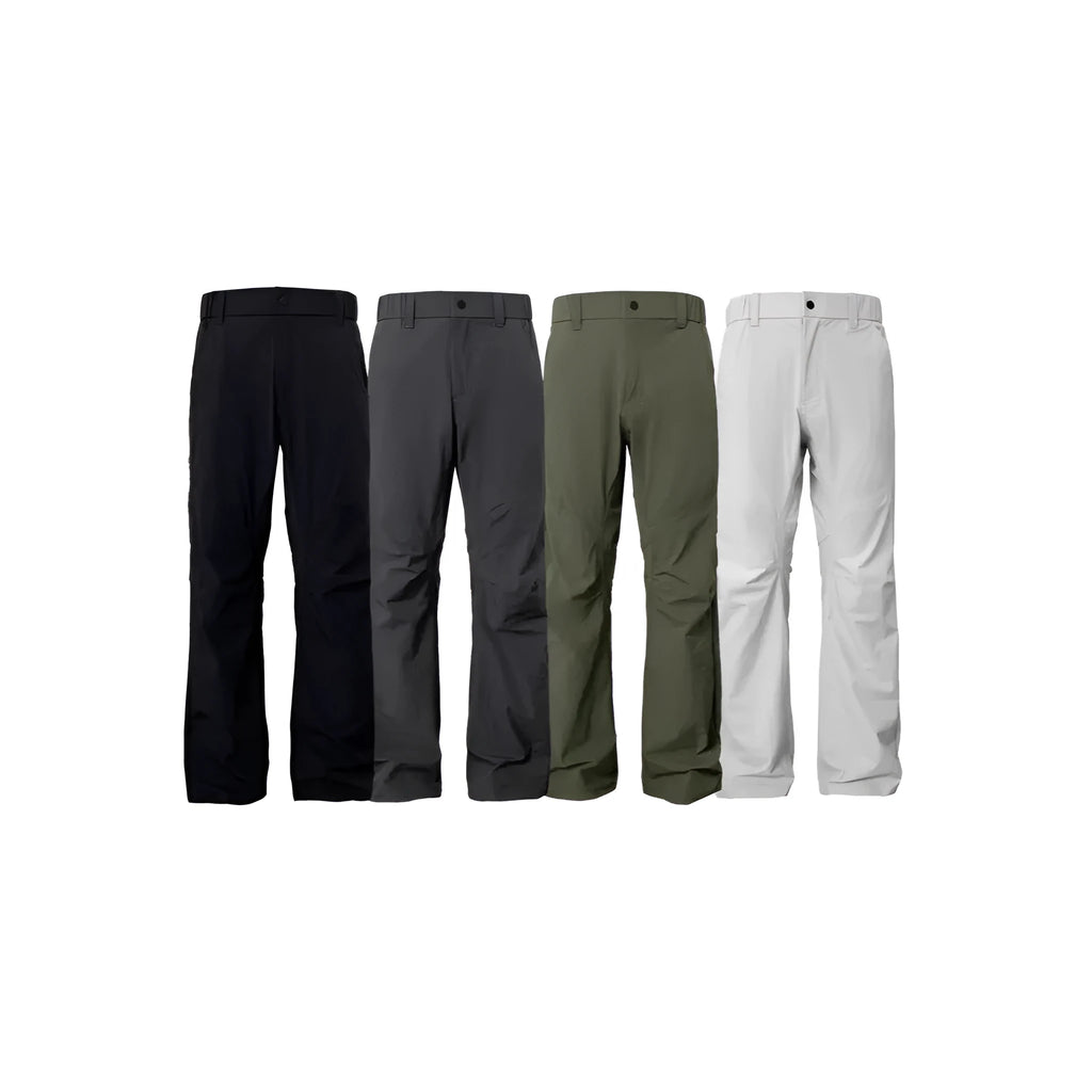 Men's deconstructed trousers with 3D cutting in straight leg style showing Army Green colour option