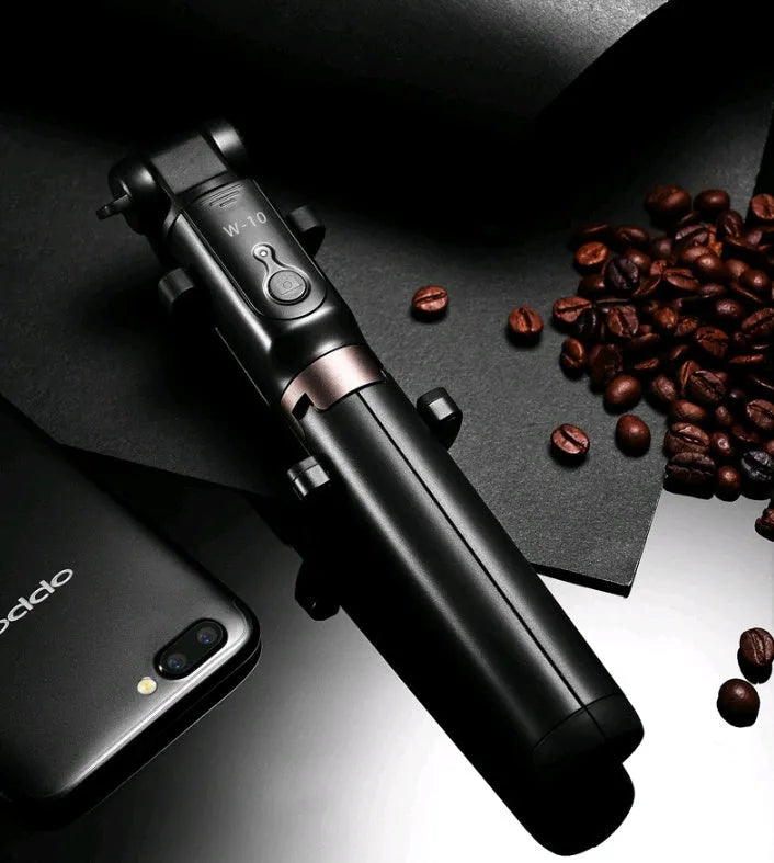 Aluminium alloy Bluetooth selfie stick with remote control and extendable phone clip