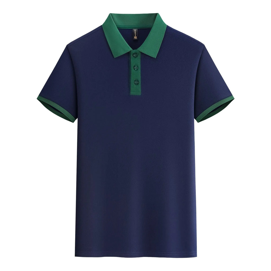 Catering ice silk overalls t-shirt short sleeve cotton mosaic print in burgundy brown collar