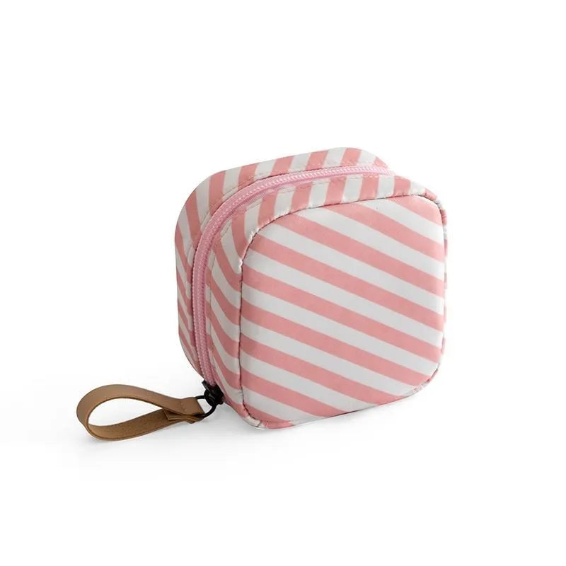 Cloth makeup storage bag cube organiser in blue pink white colours