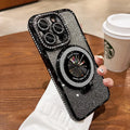 Silicone electroplating gradient magnetic suction phone case with bracket for Apple iPhone