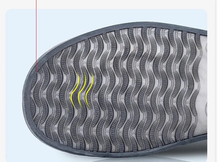 White PVC high top reusable women's water resistant shoe covers showing anti-skid sole and high cylinder design