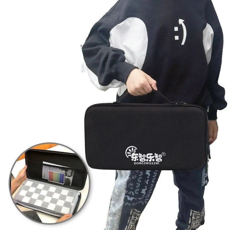 Portable folding ABS plastic chessboard 32cm x 25cm for students and children