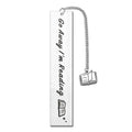 Stainless steel bookmark with tassel in choice of five colours