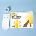 White disposable waterproof shoe covers for pets with slip-resistant soles in S and M sizes