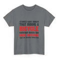 Women's short sleeve cotton t-shirt with printed pattern showing pullover style and regular sleeves