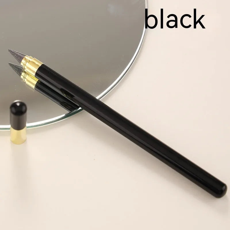 Clear acrylic sharpening-free eternal pencil with alloy tip on a desk