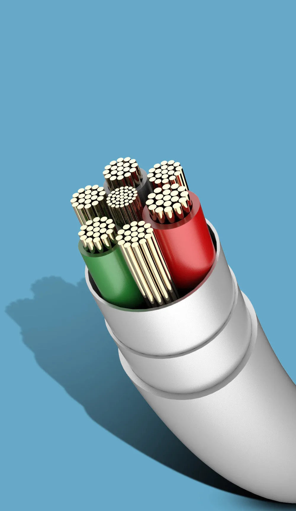 PD PVC mobile phone charging cable with three connector branches showing USB, Mini USB, Micro USB, and TYPE-C interfaces