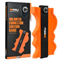 10-inch contour profile gauge with infinite stitching and lock, made of black ABS plastic and stainless steel pins.
