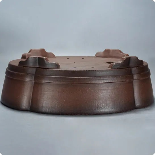 Classical purple clay bonsai pot measuring 50cm wide by 39cm tall