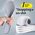 Pair of grey polyurethane replacement shoe insoles on a white background, showing trim-to-fit edges.