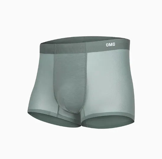 Lightweight seamless antibacterial sports underwear for men in black, shown flat.