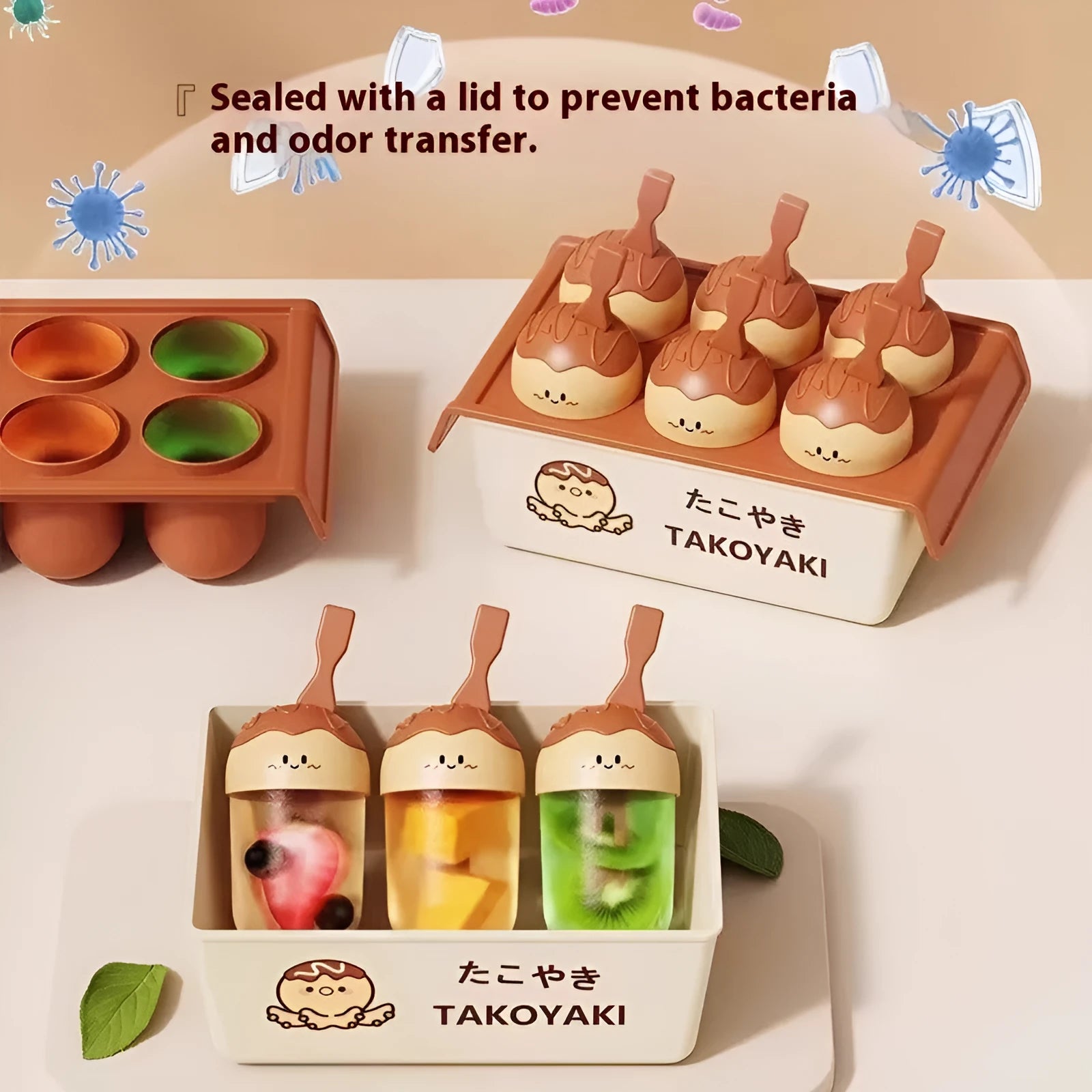 Plastic octopus balls ice cream mould for homemade dessert spheres