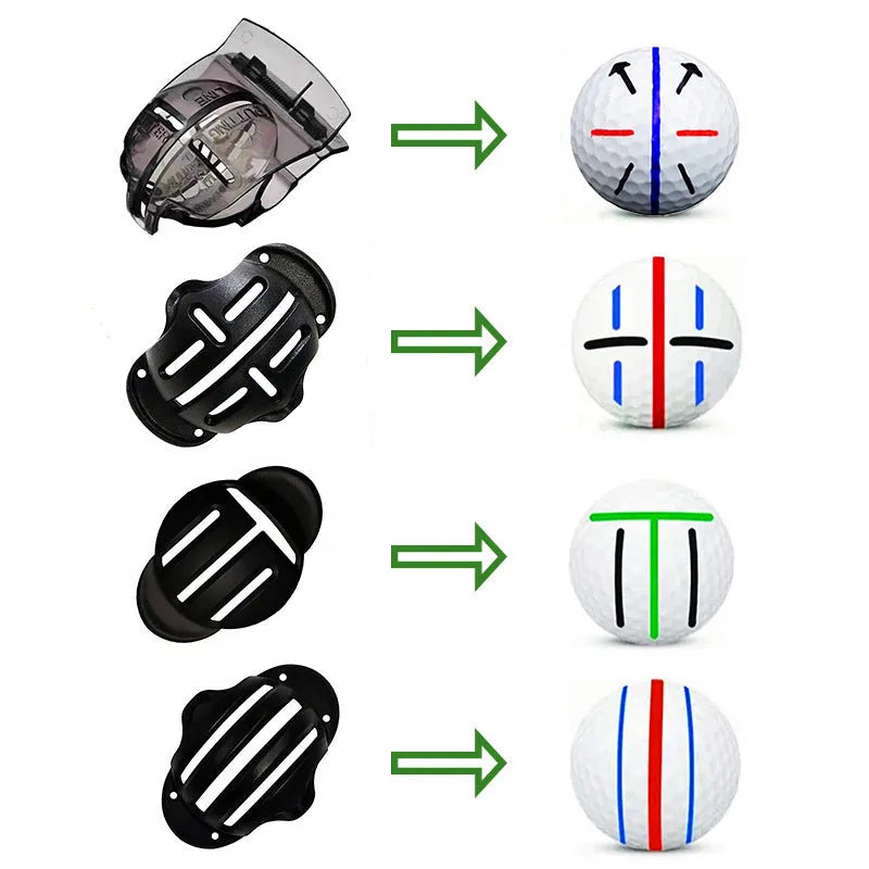 Golf putter alignment tool with plastic scriber and drawing pens for putting practice