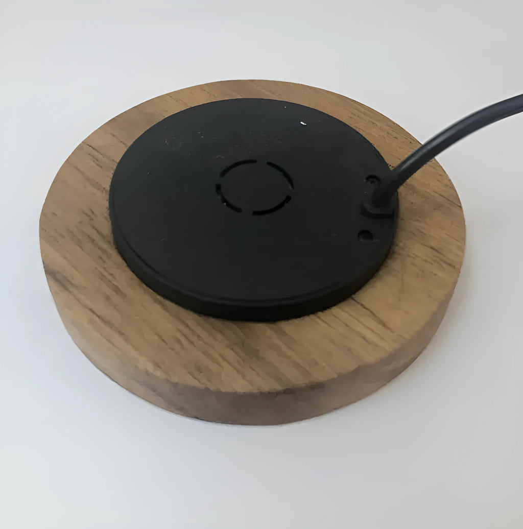 Round embedded wireless charging module for desk or bed head installation
