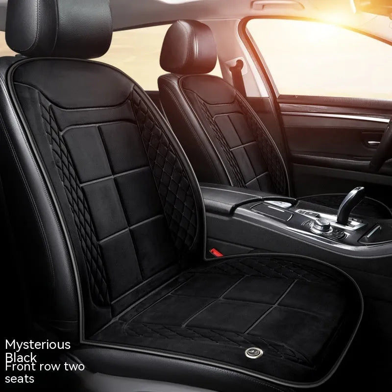 Auto heating cushion for car seats in beige, black, or coffee brown colours