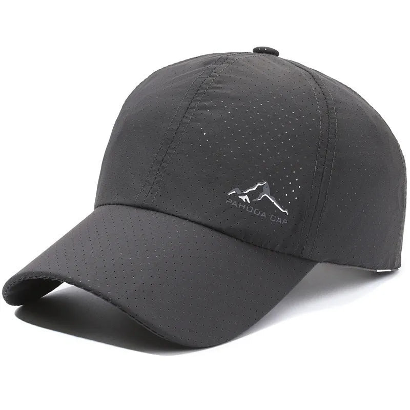Korean-style adjustable baseball cap in polyester fabric for summer sun protection, shown in a selected colour