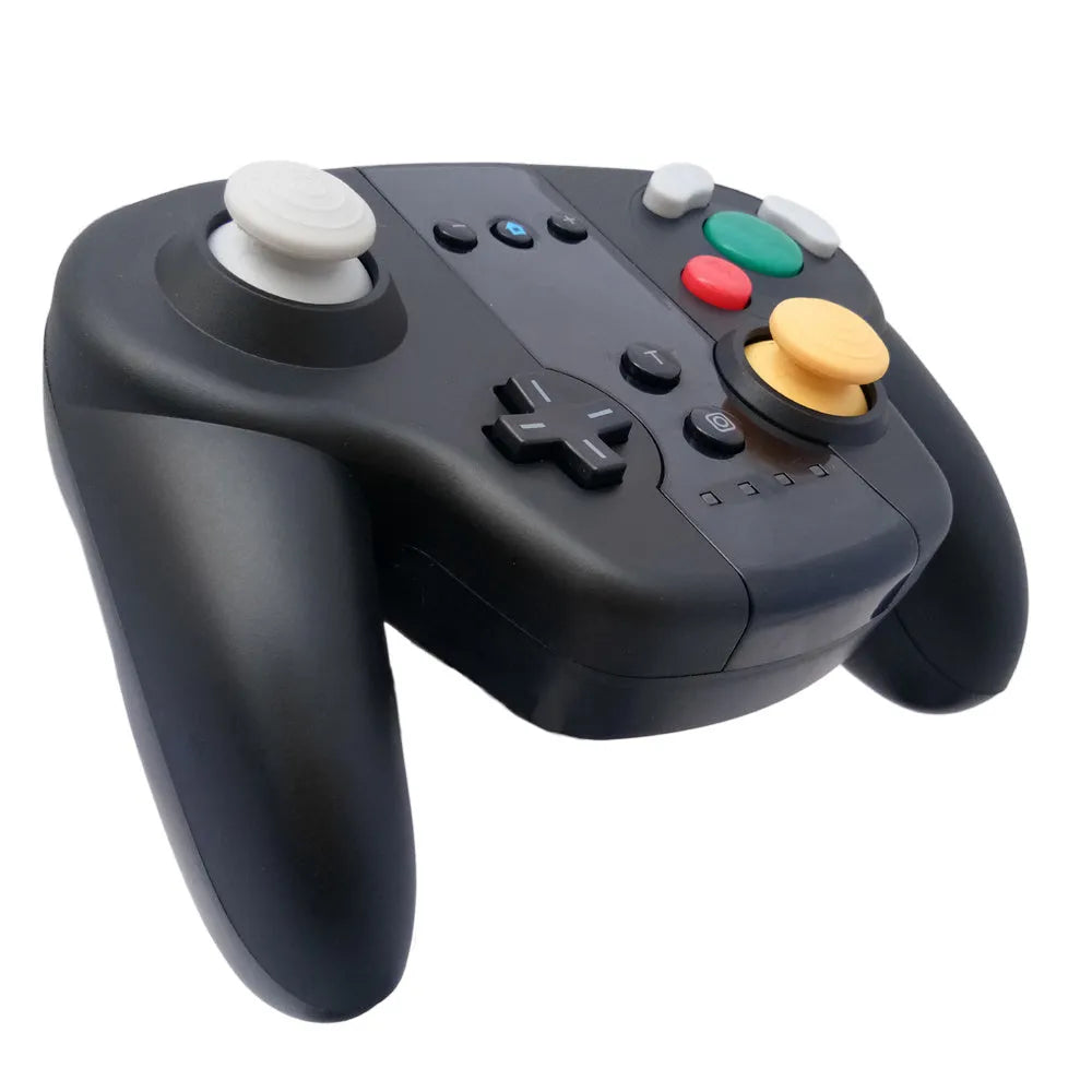 Black wireless gamepad controller with NFC function for Nintendo Switch and Windows gaming