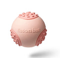 Green rolling ball dog toy with 64mm diameter for interactive pet play