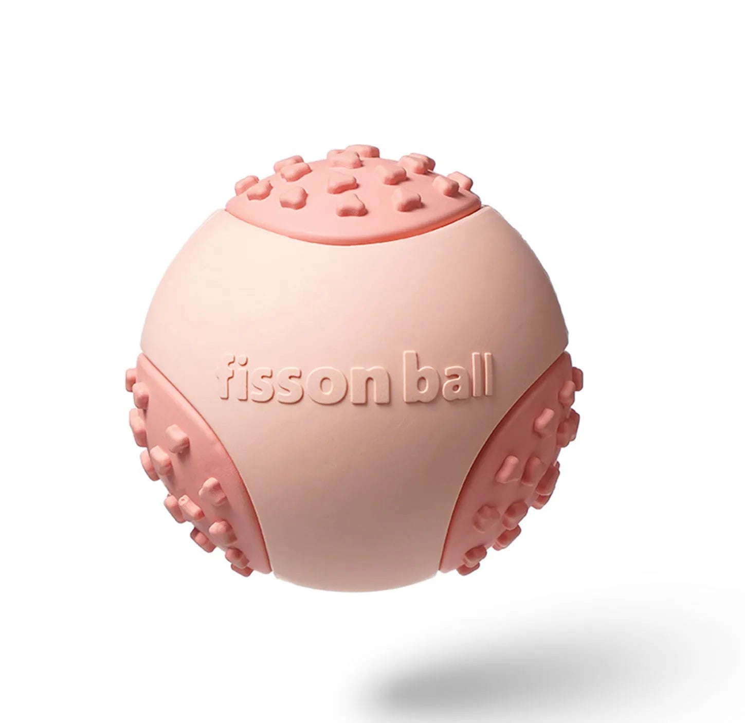 Green rolling ball dog toy with 64mm diameter for interactive pet play