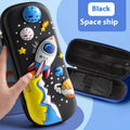 3D leather pencil case with decorative design options including astronauts, dinosaurs and mermaids