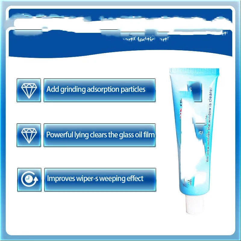 Automotive glass anti-fog cleaning product with 15ml rainproof spray in white English packaging