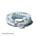 Women's vintage natural stone bracelet with geometric lotus design in various colour options
