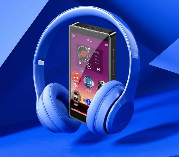 Black Ruizu H1 slim MP4 player with 4-inch touch screen showing media interface.