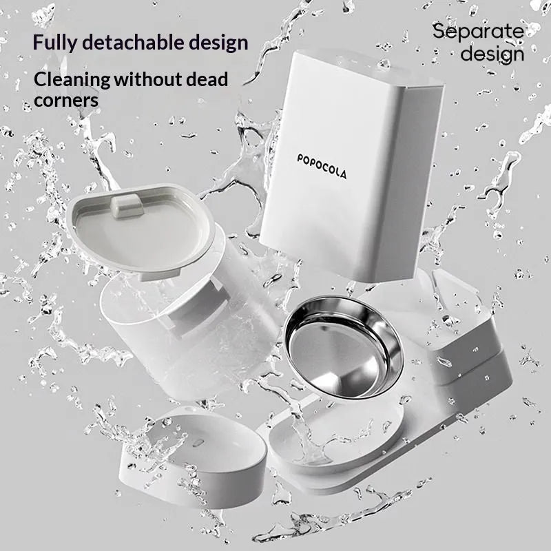 Wireless thermostatic cat water dispenser with 2-in-1 drinking feature and filter for aquarium use
