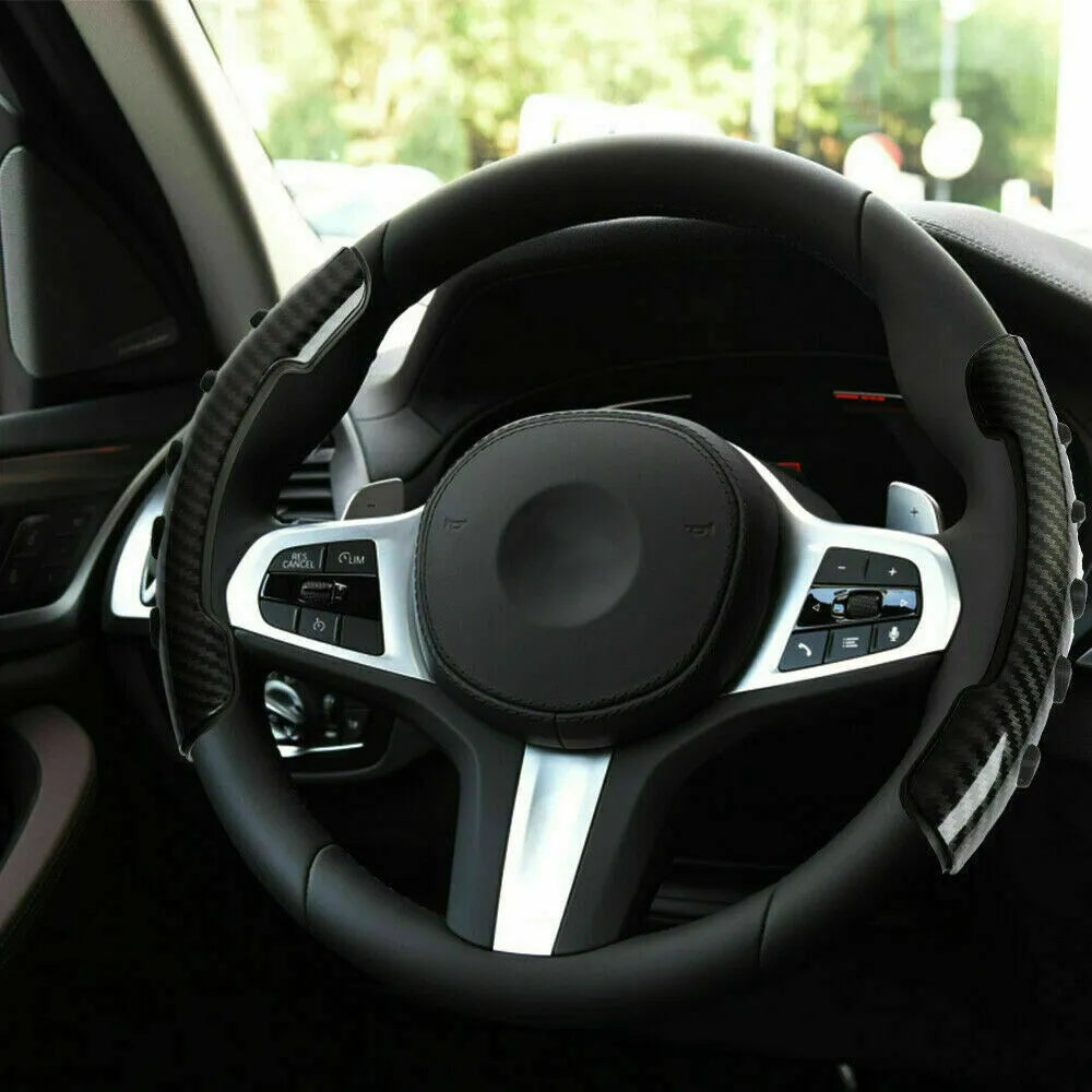 Fibreglass steering wheel anti-skid sleeve in carbon fibre black for 38cm diameter wheels