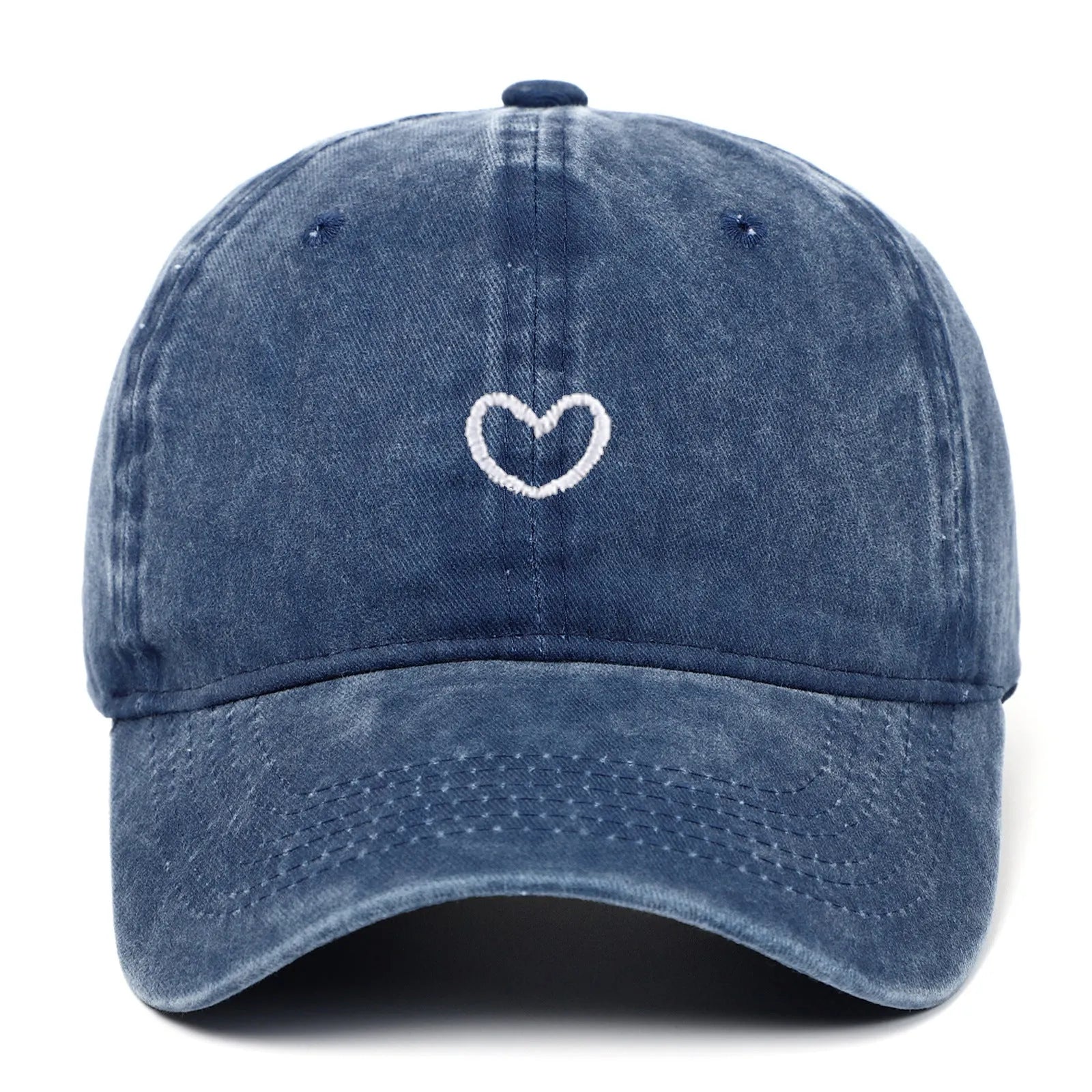 Cotton baseball cap with embroidered small love motif in adjustable size