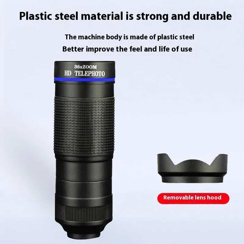 36x telephoto lens set for mobile phone external camera with monocular structure