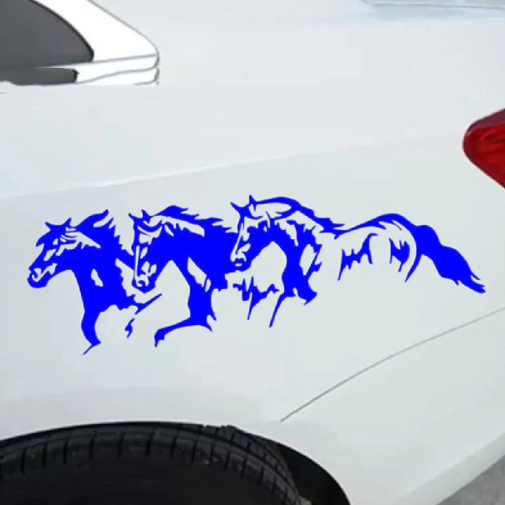 Three horses design 25x8cm auto decal for car body sticker customisation