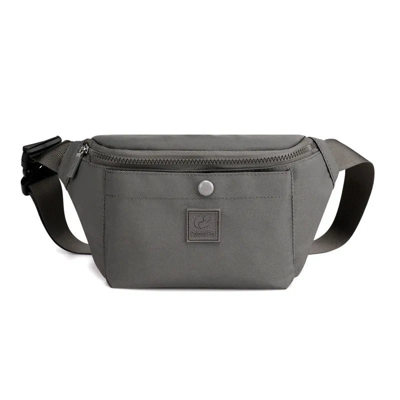 Large capacity crossbody nylon fanny pack for women in eight colours with zipper closure and internal pockets for running and travel