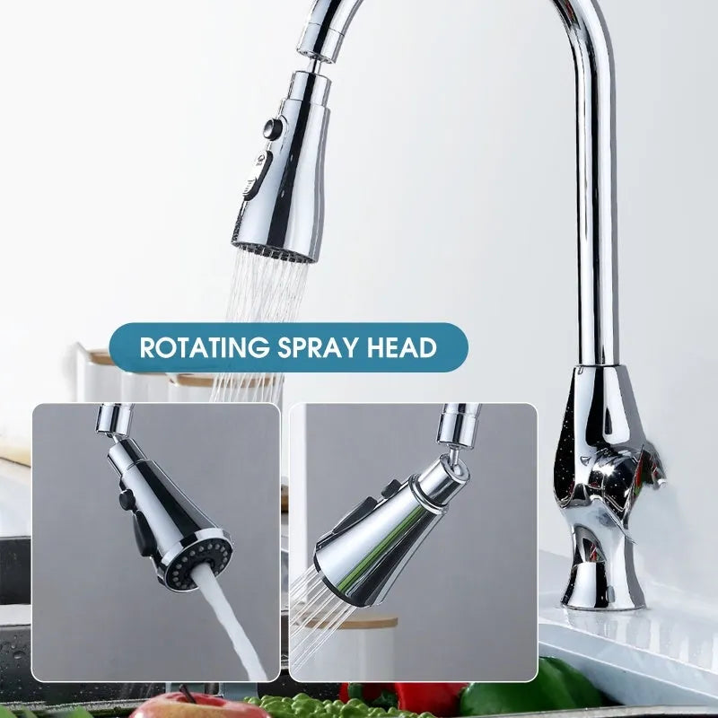 Universal Pressurized Faucet Sprayer in matte black with 360 degree rotating head and three spray modes
