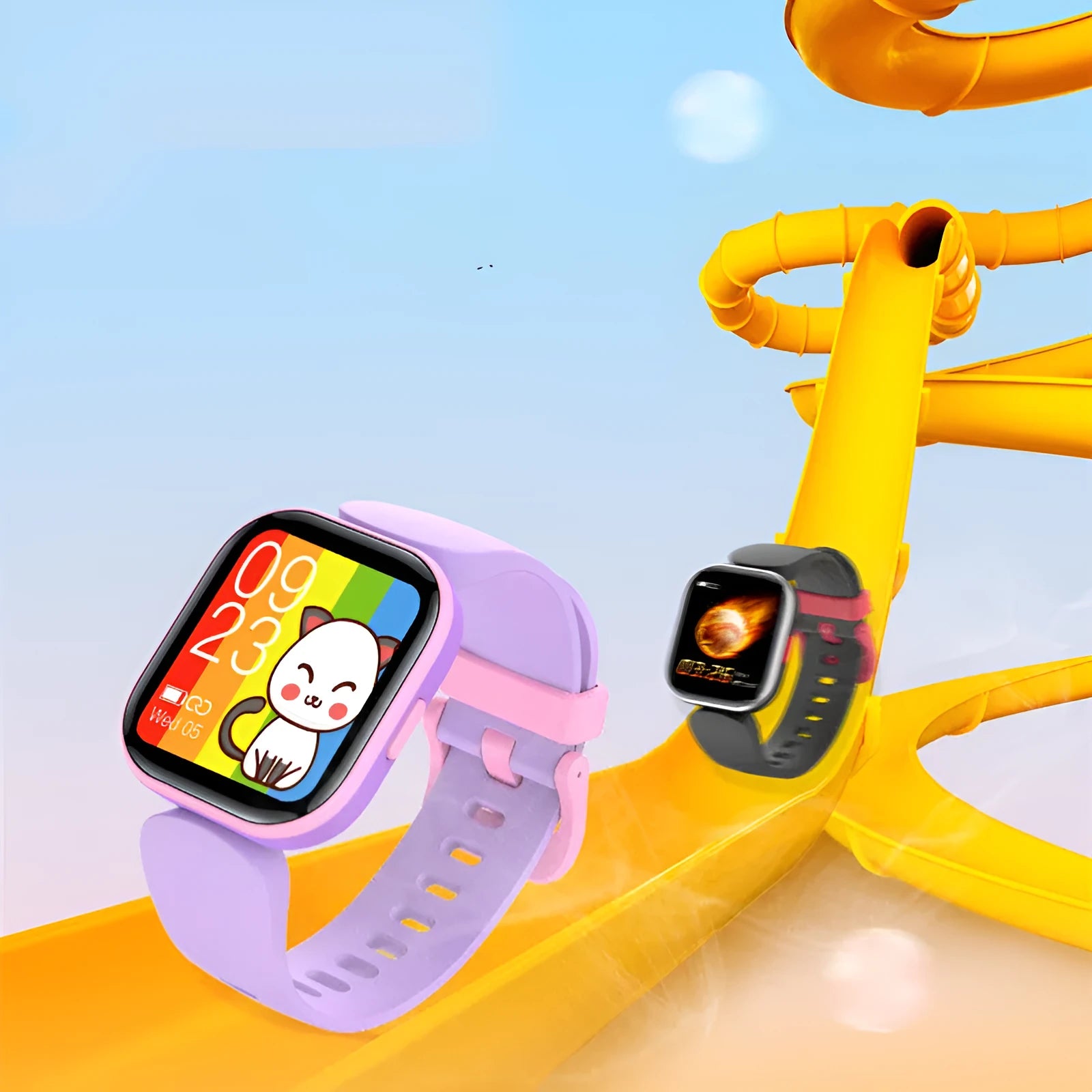 Blue H39T children's smart watch with 1.4-inch screen on TPU sport wrist strap