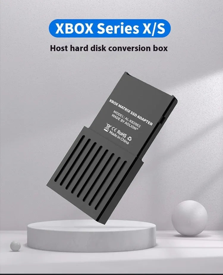 Aluminium alloy Xbox Series XS hard disk switching box with CFexpress to M.2 SSD interface.