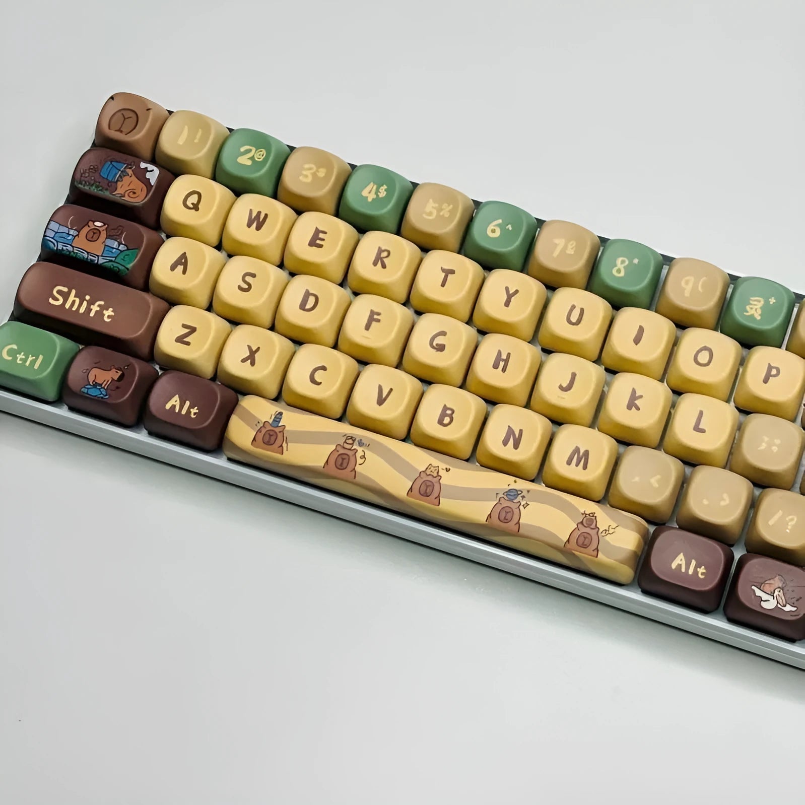Capabala mechanical keyboard keycap set with colourful MOA anime design on 130 ABS keycaps