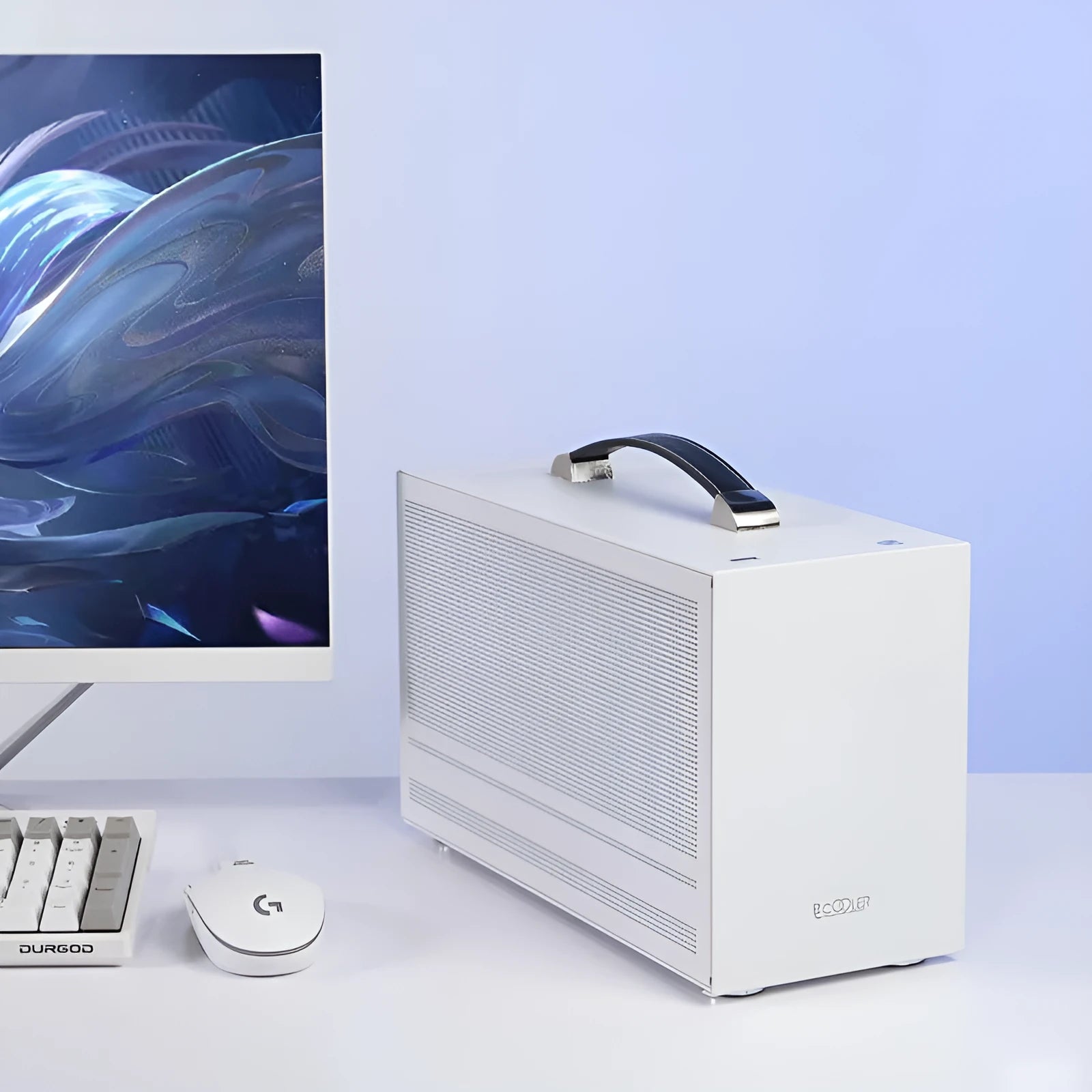 Hummingbird PRO ITX desktop computer case in titanium grey or white colour options