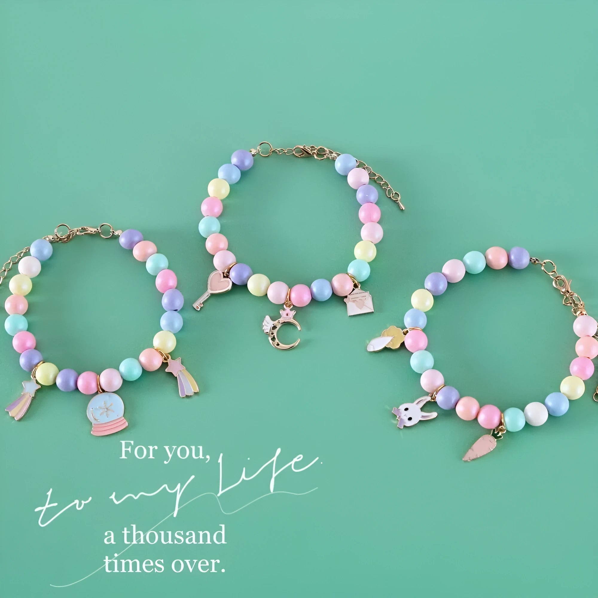 Colourful macaron resin charm pet collar bracelet for cats and dogs in adjustable sizes