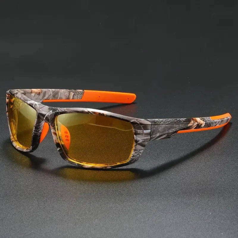Riding sports sunglasses with TAC polarised lens and PC frame in black grey colour
