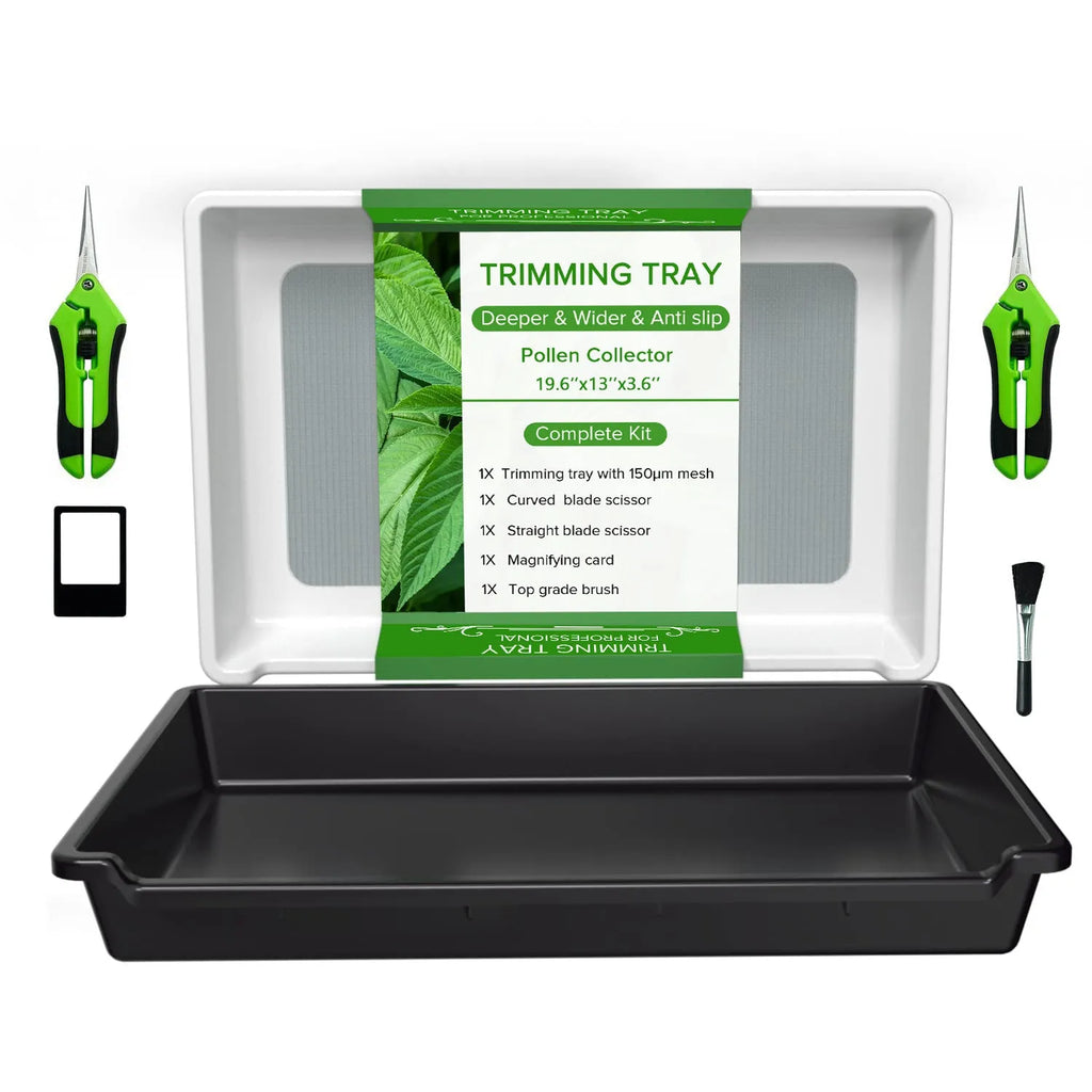 Garden Special shallow cut flower plate pollen tray in white plastic and stainless steel for farm use