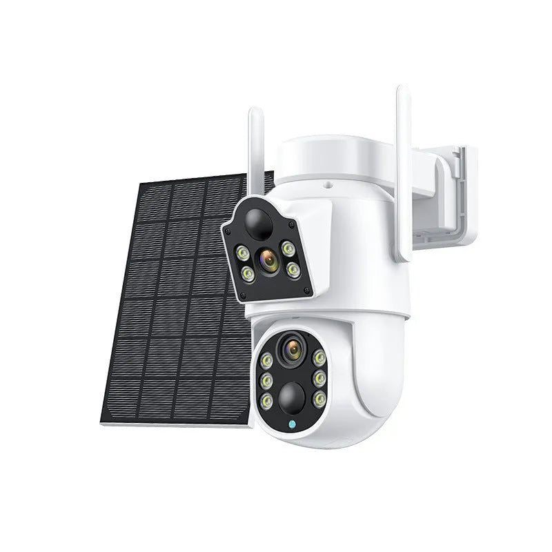Outdoor solar powered wifi security camera with solar panel and 4MP HD resolution