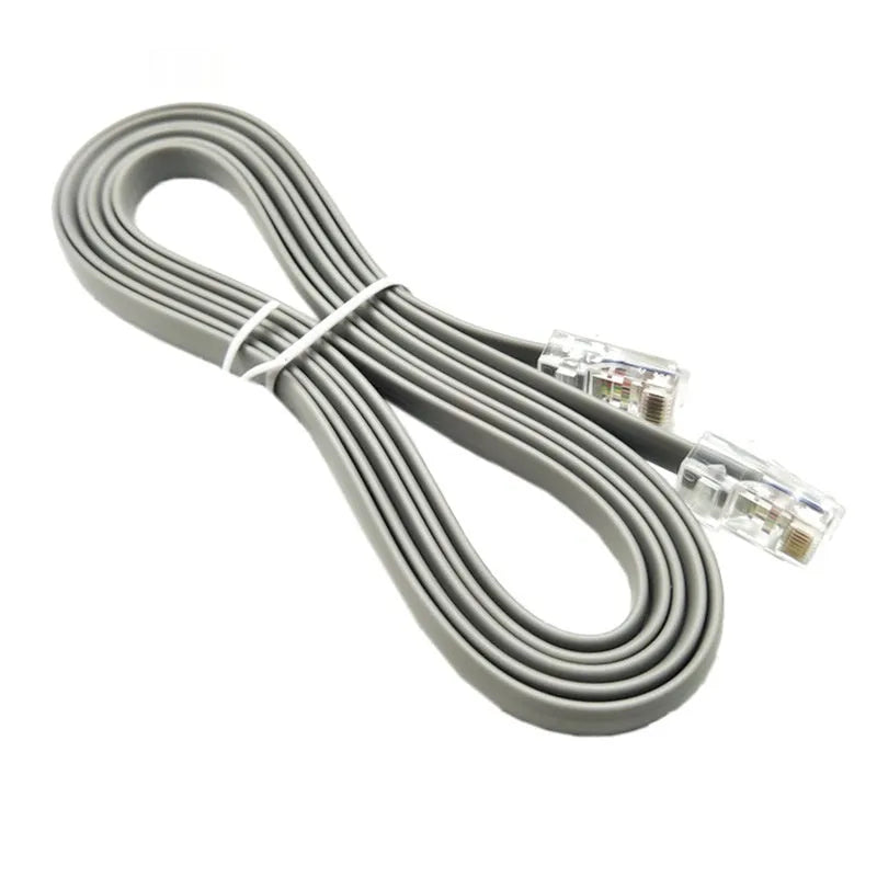 Silver grey 2-metre CAT6 Ethernet cable with RJ-45 connectors