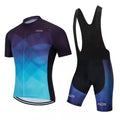 Cycling jersey and shorts set for summer biking with moisture-wicking fabric in multiple colour options
